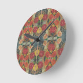 Boho flower designed clock ronde klok (Hoek)