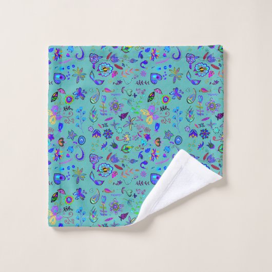 Boho Flower Doodles (Gant de toilette)