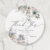 Boho Flower Elegant Modern Baby shower Bedankt Bedankjes Labels (Voorkant)