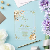 Boho flower Elegant Wedding Invitation en espagnol (Insitu (Mariage))