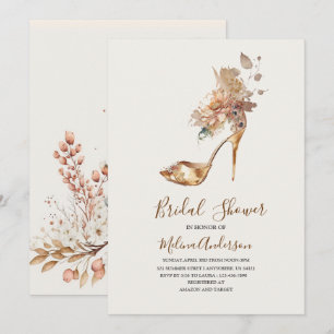 Boho Flower Golden Hiel waterverf vrijgezellenfees Kaart