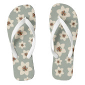 Boho flower - groene ondergrond teenslippers (Voetbed)