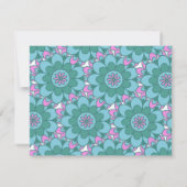 Boho Flower Groovy Green Personalized Stationery Notitiekaartje (Achterkant)