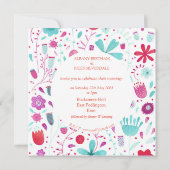 Boho Flower Meadow Waterverf Blauwgroen Weddenscha Kaart (Achterkant)