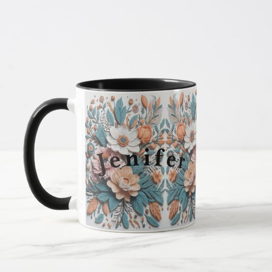 Boho Flowers 3D Mode Koffie Mok (Links)