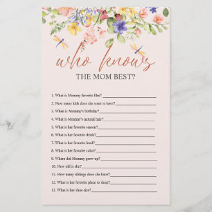 Boho Flowers and Dragonfly BABY SHOWER WHO KENNIS Flyer