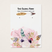 Boho Flowers Arrow die DisplayCard oorten Visitekaartje (Voorkant)