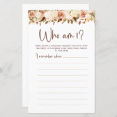 Boho Flowers automne | Carte de jeu Qui suis-je (Devant / Derrière)