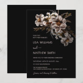 Boho Flowers Black Background Kaart (Voorkant / Achterkant)