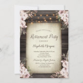 Boho Flowers Brown Bois Retraite Invitation (Devant)