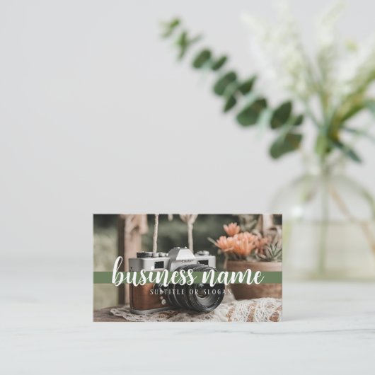 Boho Flowers & Carte de visite de caméra (Debout devant)