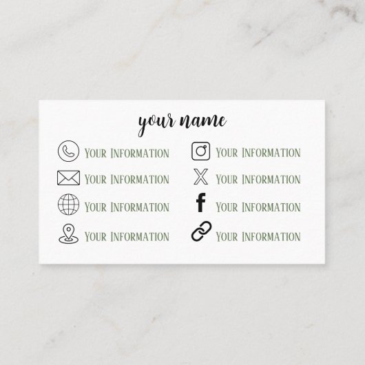 Boho Flowers & Carte de visite de caméra (Dos)