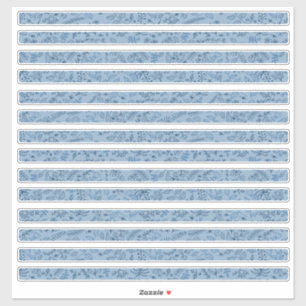 Boho Flowers Classic Blue Thin Strips Sticker