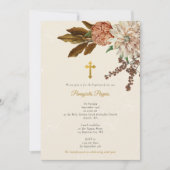 Boho Flowers doopsel Christelijke Kruisdoop Kaart (Voorkant)