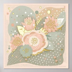 Boho Flowers Folie Afdrukken