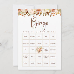 Boho Flowers Herfst Vrijgezellenfeest Bingo Game K Kaart