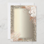 Boho Flowers,Lights Glitter Frame Gold 40th  Kaart (Achterkant)