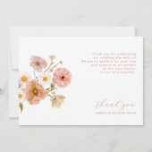 Boho Flowers mariage carte de remerciements, Whims (Dos)