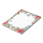 Boho Flowers Monogrammed Notitieblok (Gedraaid)
