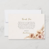 Boho Flowers Pampas Grass Orthodoxe doop Bedankkaart (Voorkant)