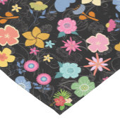 Boho Flowers Pattern B01.b Black BG Korte Tafelloper (Hoek)