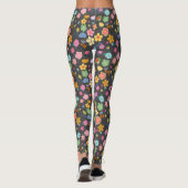 Boho Flowers Pattern B01.b Dgrey BG Leggings (Achterkant)