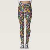 Boho Flowers Pattern B01.b Dgrey BG Leggings (Voorkant)