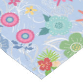 Boho Flowers Pattern B01.w Lblue BG Tafelkleed (Gekanteld)