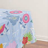 Boho Flowers Pattern B01.w Lblue BG Tafelkleed (Voorbeeld)