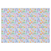Boho Flowers Pattern B01.w Lblue BG Tafelkleed (Voorkant (Horizontaal))