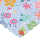 Boho Flowers Pattern B01.w Lblue BG Tafelkleed (Gekanteld)