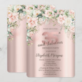 Boho Flowers Rozen Roos Gold 35e verjaardag Kaart (Voorkant / Achterkant)