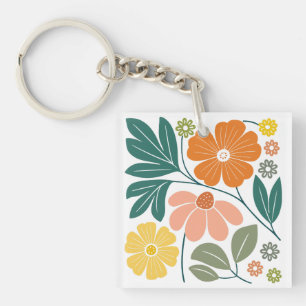 Boho Flowers Sleutelhanger