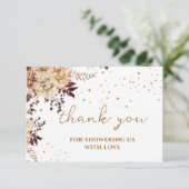 Boho Flowers tombe carte de remerciements de douch (Debout devant)