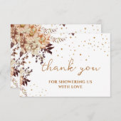 Boho Flowers tombe carte de remerciements de douch (Devant / Derrière)