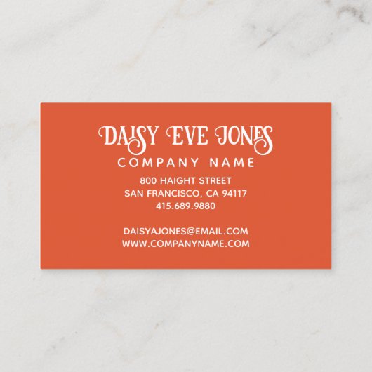 Boho Flowers Visitekaartje (Achterkant)