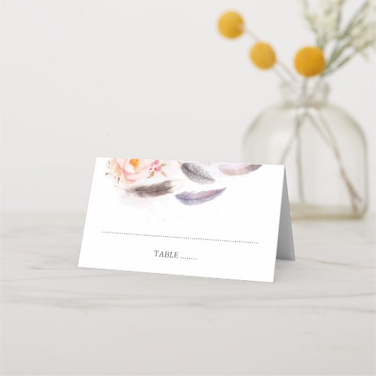 Boho Flowers Waterverf veren (Voorkant)