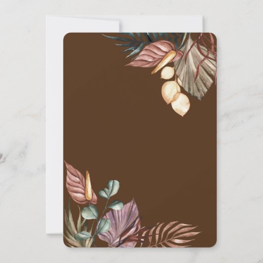 Boho Flowers Wedding Kaart (Achterkant)