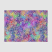 Boho Flowers White Line Art op Stropdas geverfde l Tissuepapier (Voorkant)