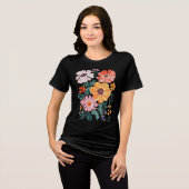 Boho Flowers Wildflower Tri-Blend Shirt (Voorkant volledig)