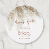 Boho Fluffy Pampas Gras Bruids Shower Bedankt Bedankjes Labels (Voorkant)