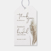 Boho Fluffy Pampas Gras Bruids Shower Bedankt Cadeaulabel (Voorkant)