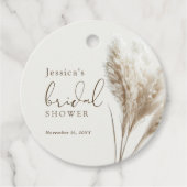 Boho Fluffy Pampas Gras Bruidsdouche Bedankjes Labels (Voorkant)