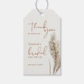 Boho Fluffy Pampas Gras Bruidsdouche Dankjewel Cadeaulabel (Voorkant)