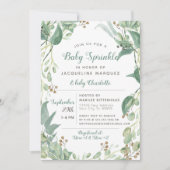 BOHO Foliage Eucalyptus Greenery Baby Sprinkle Kaart (Voorkant)