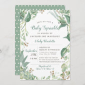 BOHO Foliage Eucalyptus Greenery Baby Sprinkle Kaart (Voorkant / Achterkant)