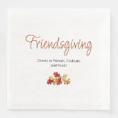 Boho Foliage Friendsgiving Moderne Thanksgiving Servet (Voorkant)