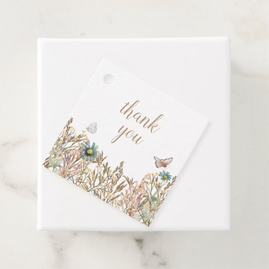 Boho Foliage Wreated Baby shower Bedankjes Labels (In situ)