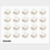 Boho Foliage Wreated Baby shower Ronde Sticker (Vel)