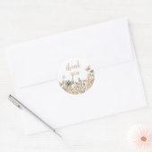 Boho Foliage Wreated Baby shower Ronde Sticker (Envelop)